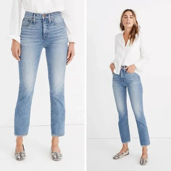 Madewell Jeans Womens 29 Petite The Perfect Vintage Straight Leg Ainsworth Wash - Picture 1 of 14